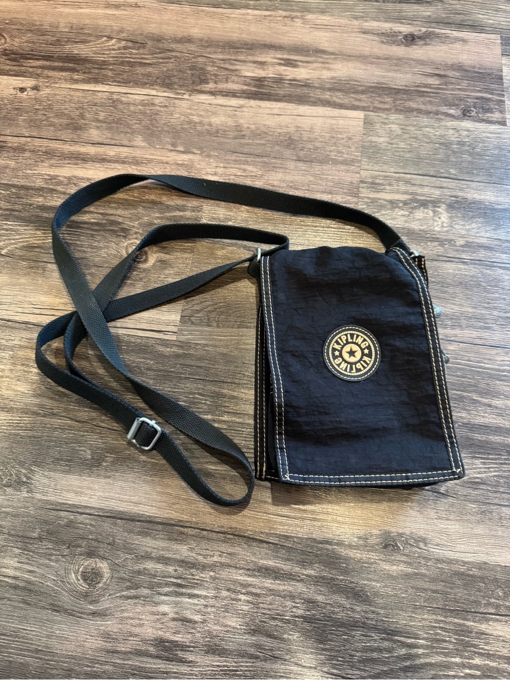 Kipling Black Tan Tonal Crossbody Bag